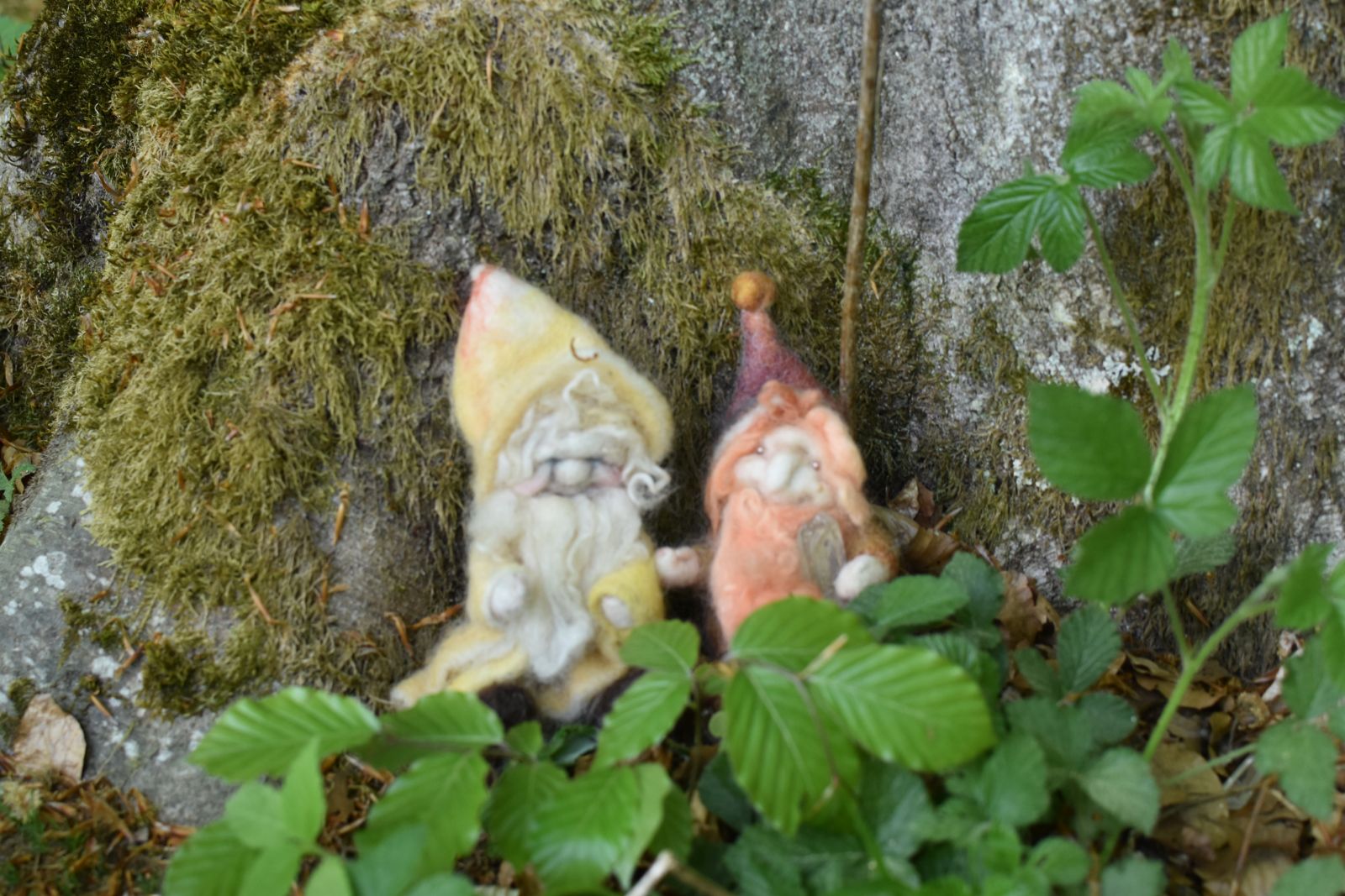 Zwei Waldzwerge der Waldkinder Länggasse sitzen an einem Baum im Bremgartenwald in Bern